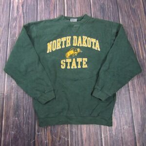TCX Apparel Sweatshirt Mens S Green Pullover Fleece North Dakota State Graphic